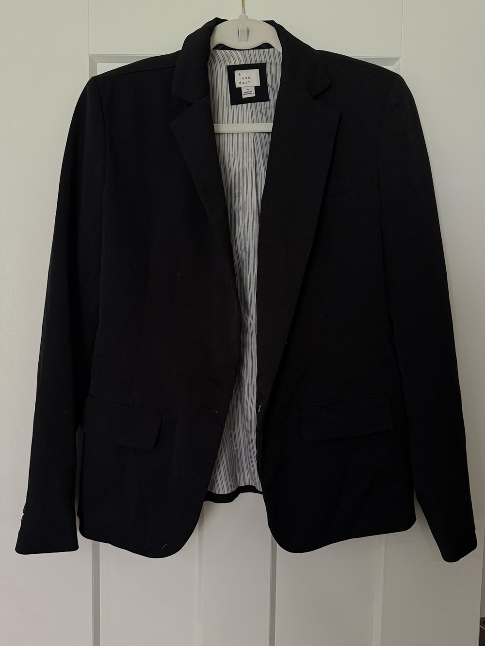 a new day Black Men's Single-Breasted Tailored Blazer